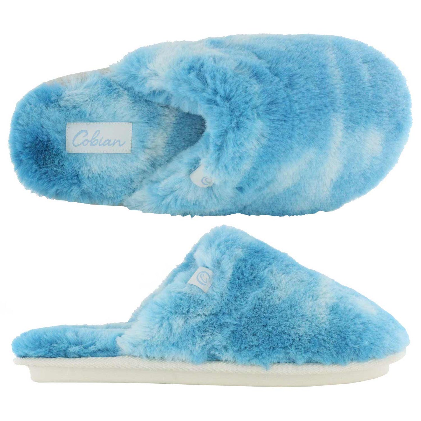Cobian: Women's Minou Mule - Blue Warm and Fuzzy Slipper