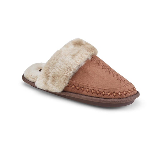 Cobian: Women's Colima Mule Mocha Warm and Fuzzy Slipper