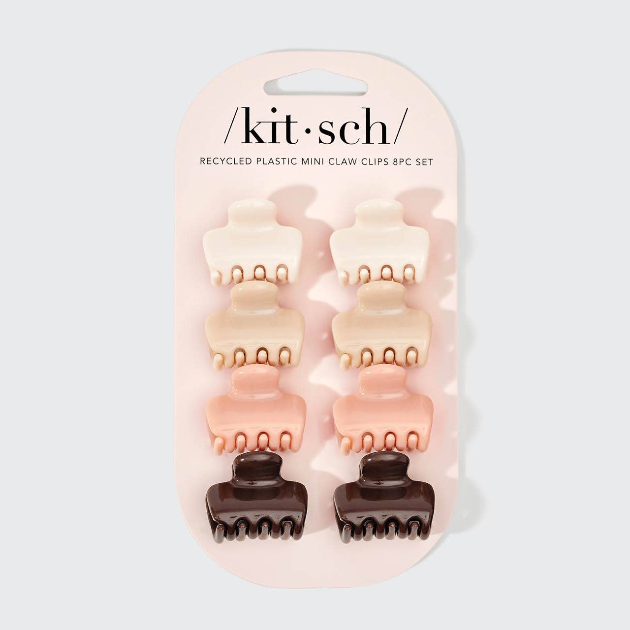 KITSCH: Recycled Plastic Mini Cloud Claw Clips 8pc Set - Rosewood