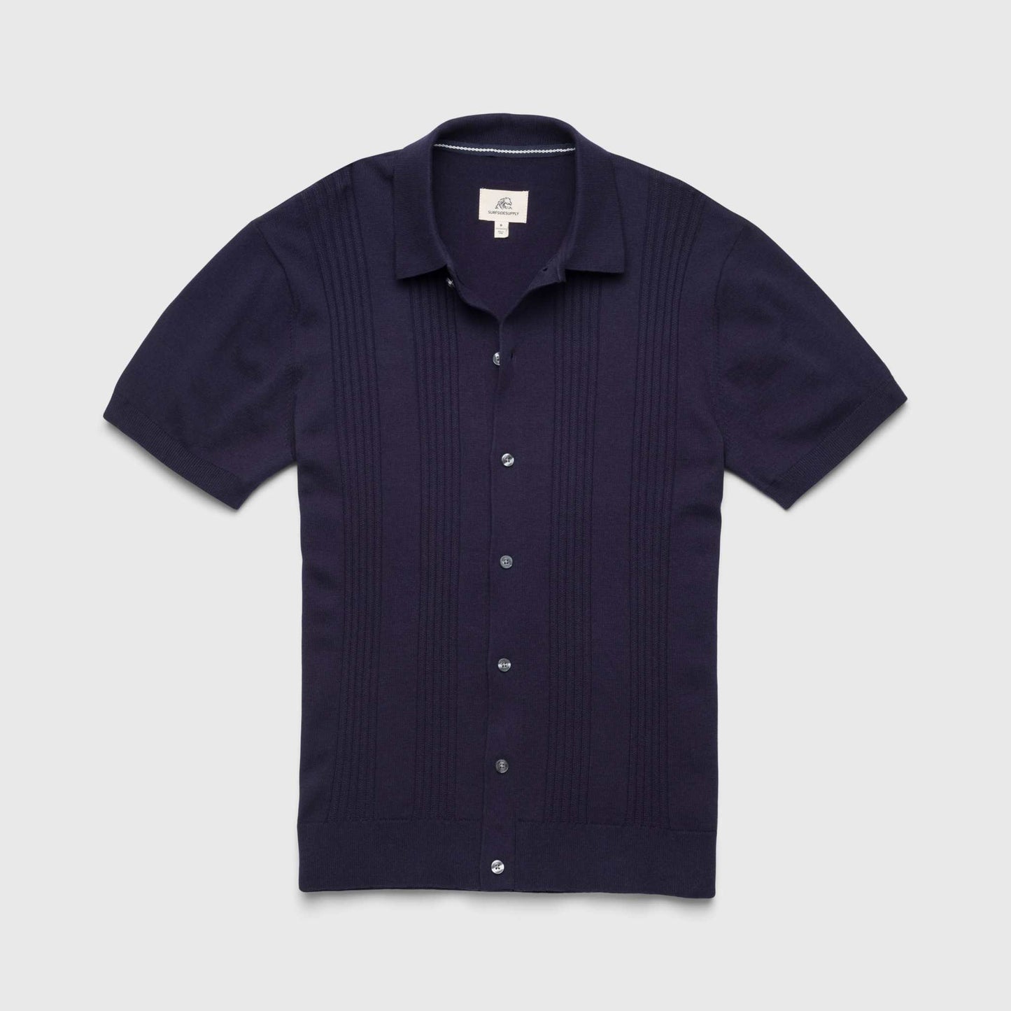 Surfside Supply: Brent Rib Knit Shirt - Navy Blazer