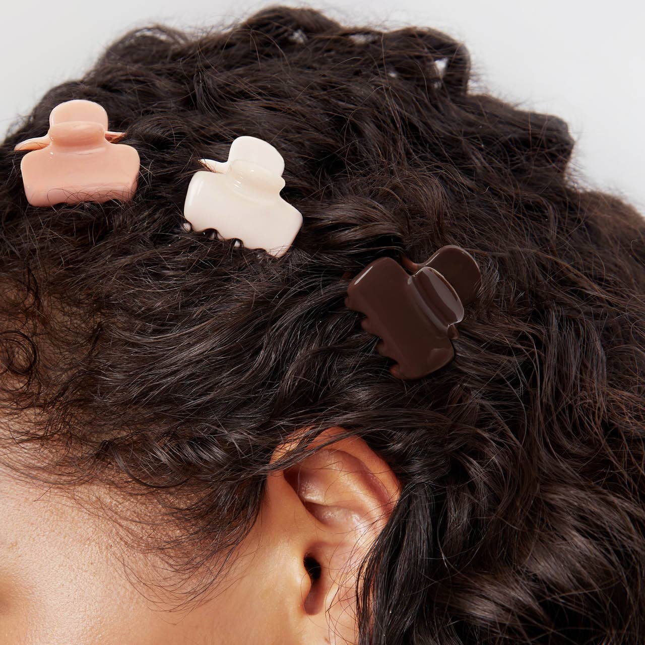 KITSCH: Recycled Plastic Mini Cloud Claw Clips 8pc Set - Rosewood