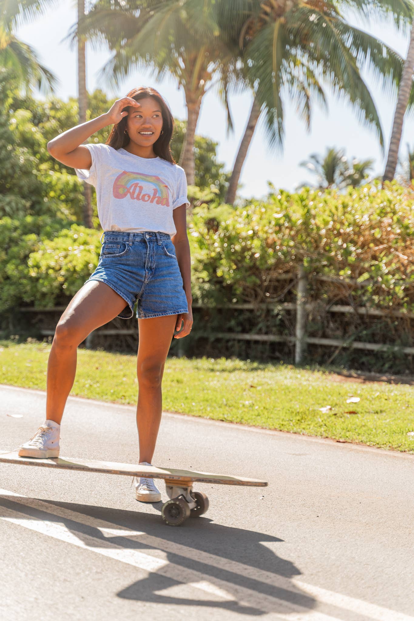 Aloha Lovely: Aloha Retro Rainbow Tee