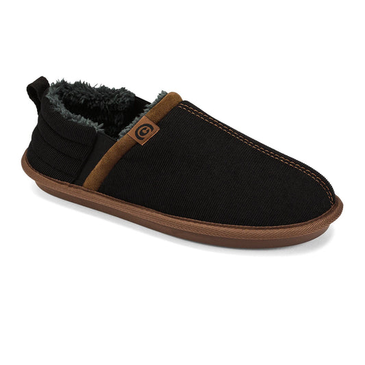 Cobian: Men's Jalama Moccasin - Black Warm and Fuzzy Slipper