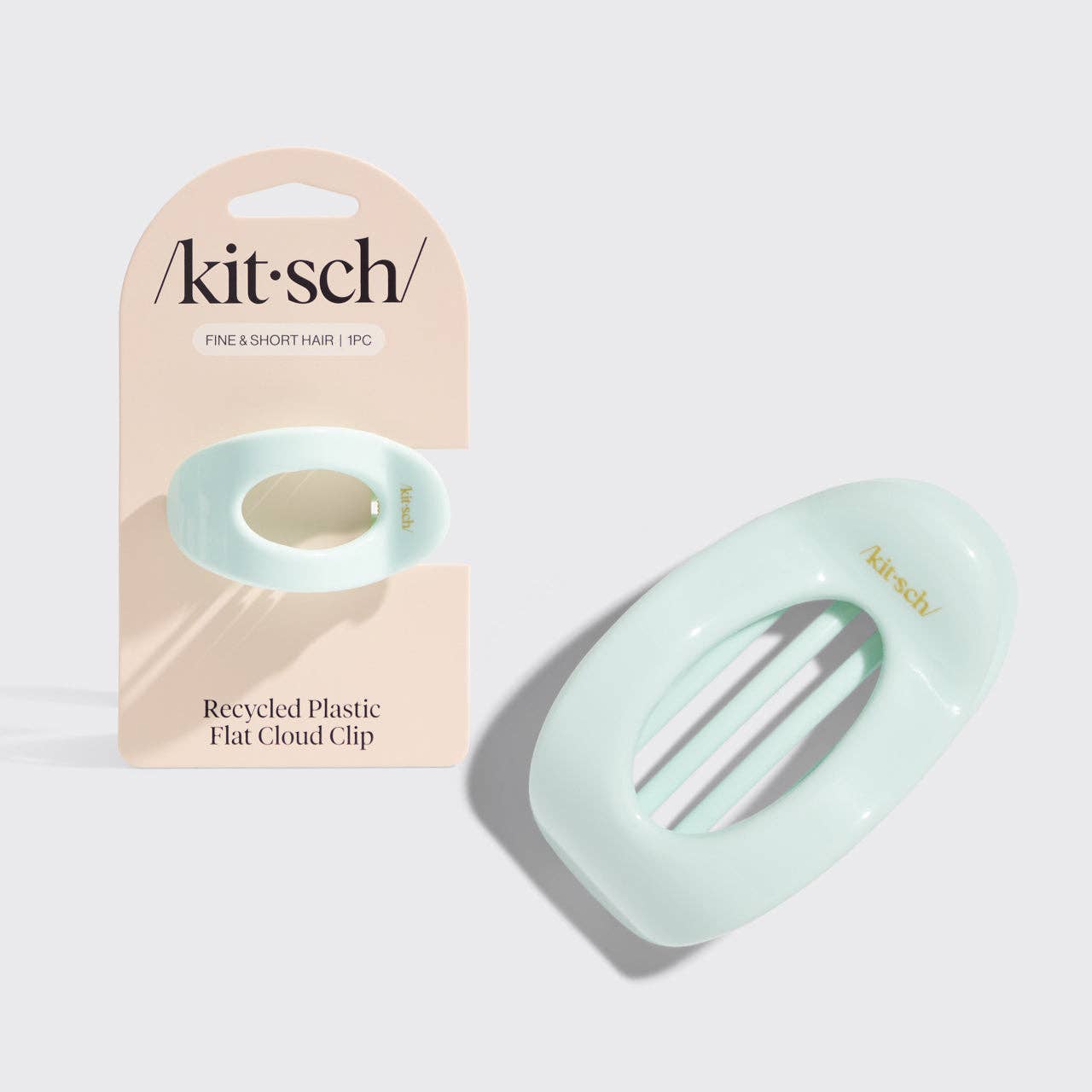 KITSCH: Recycled Plastic Small Flat Cloud Clip - Sage Leaf