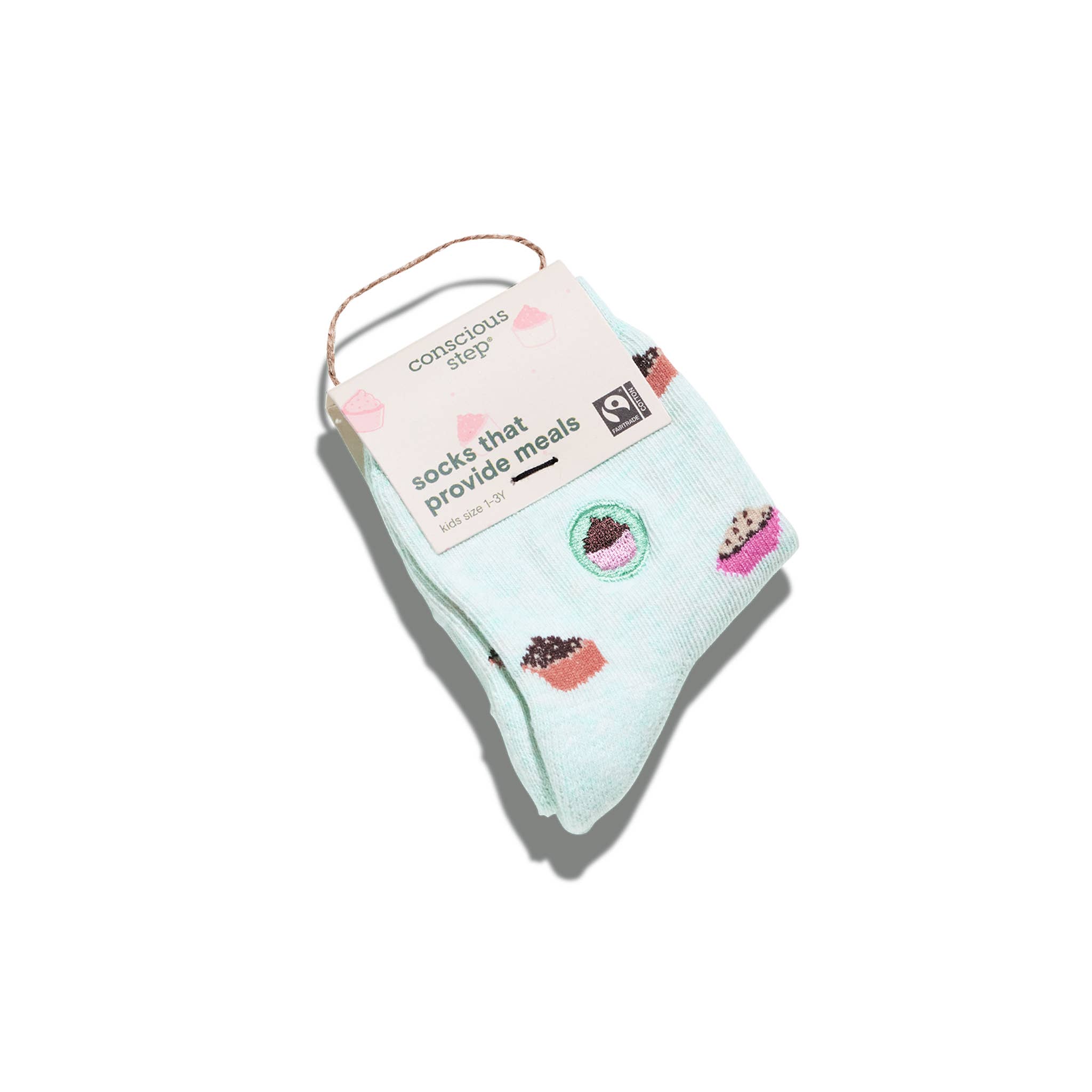 Conscious Step Kids Socks that Provide Meals (Blue Cupcakes)