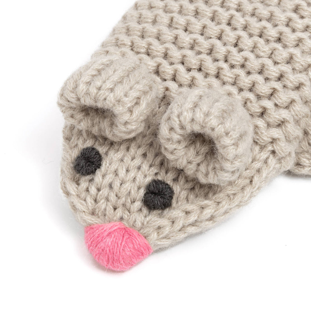 Peppercorn Kids: Knit Mouse Mittens - Oat Beige
