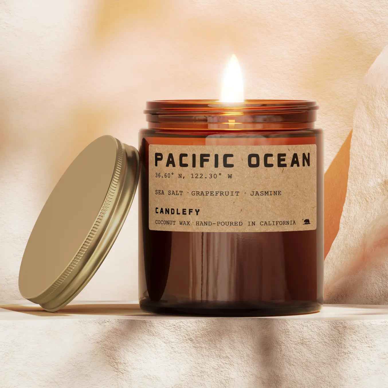 Candlefy Pacific Ocean Candle (Sea Salt, Grapefruit and Jasmine)