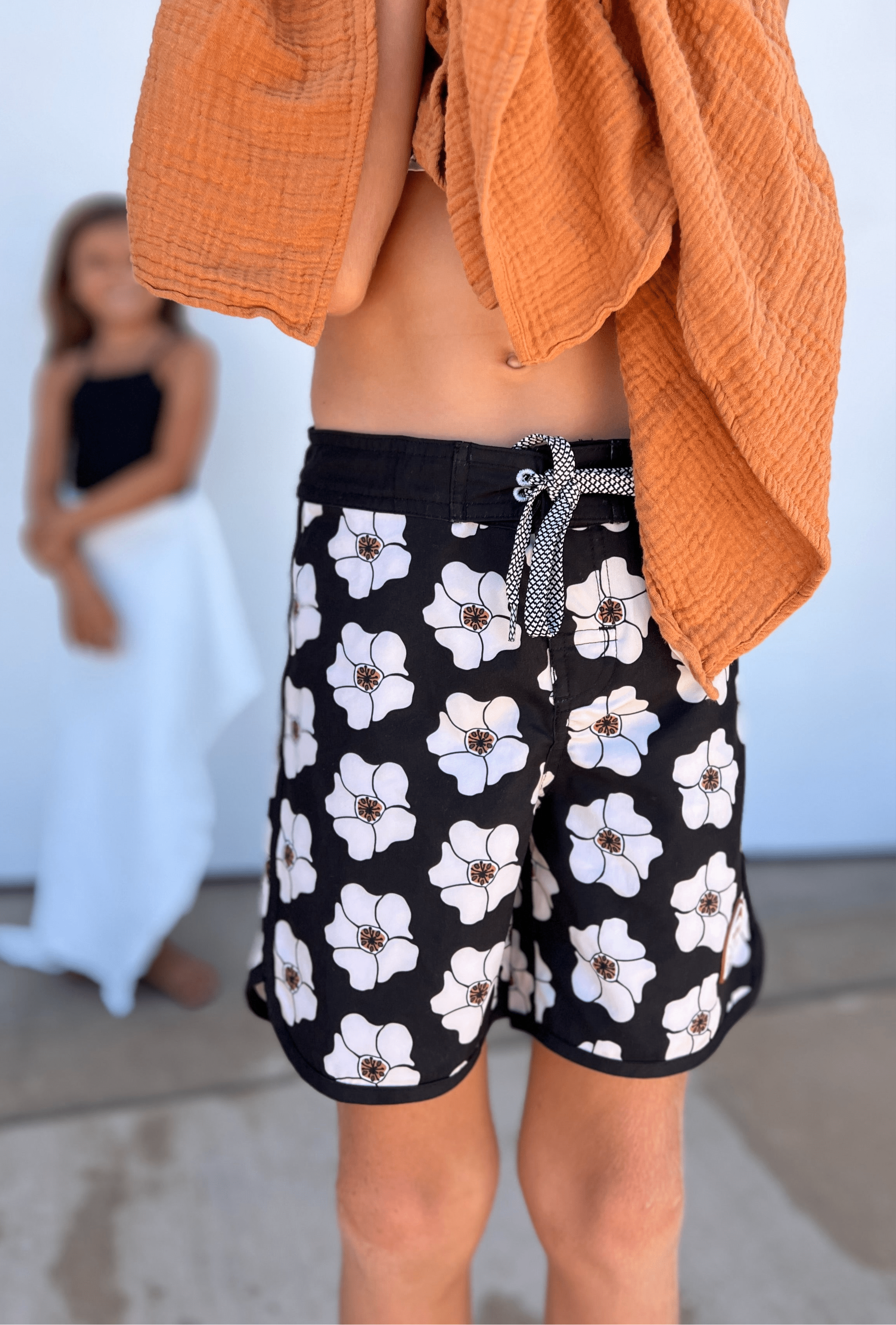 Of One Sea Boy's Boardshorts (Ilima Flower)