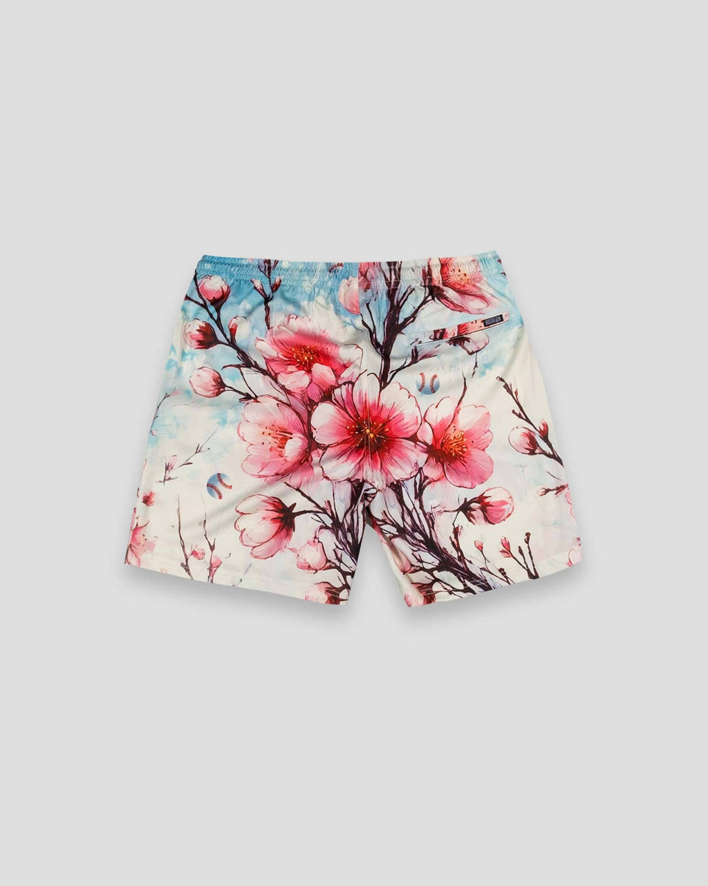 Baseballism: Cherry Blossom Baseball Diamond Lux Satin Shorts - Youth