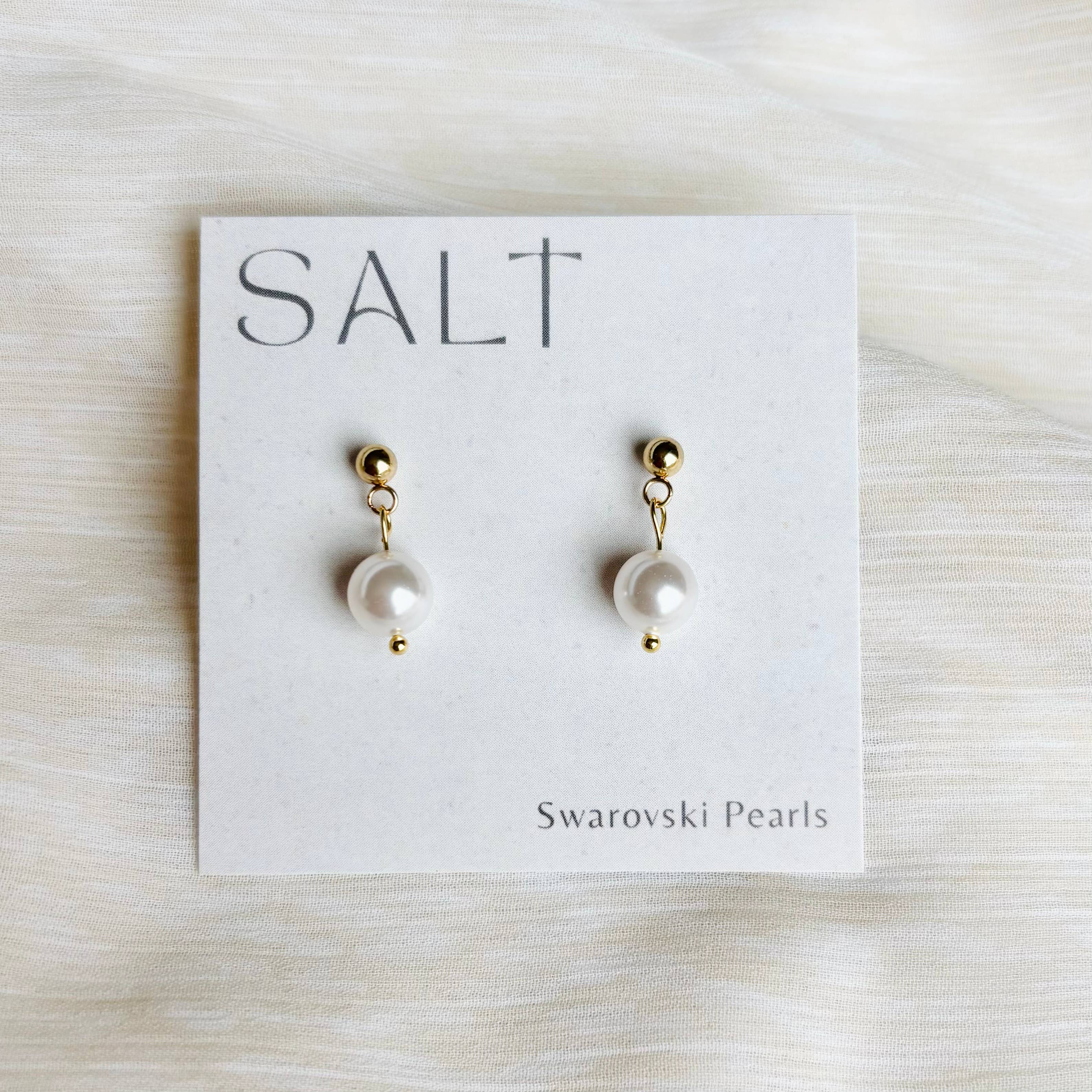 SALT by Sarah Curtis: Pearl Drop Earrings