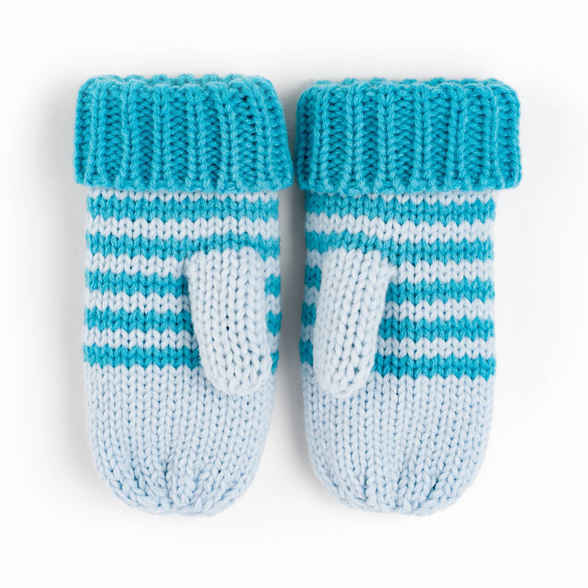 Peppercorn Kids: Knit Kitty Cat Mittens - Blue