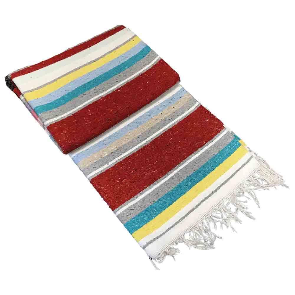 West Path: Mexican Serape Blanket - Red Pastel