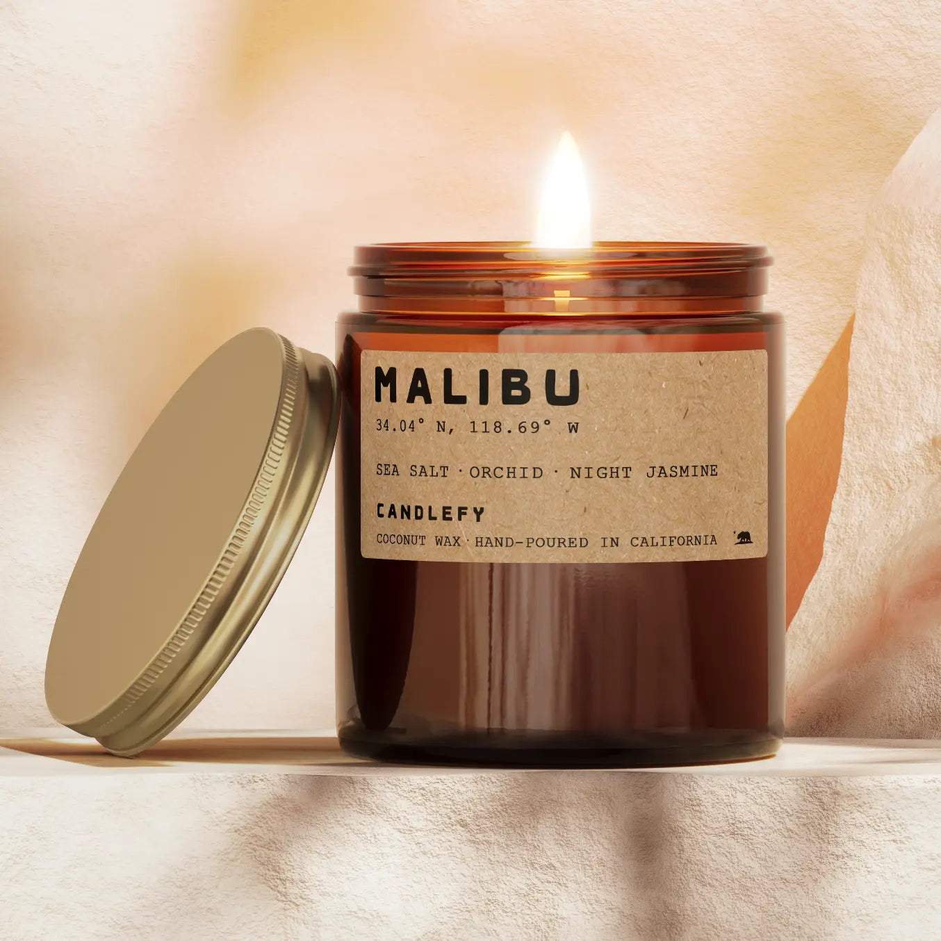 Candlefy Malibu Candle (Sea Salt, Orchid and Night Jasmine)