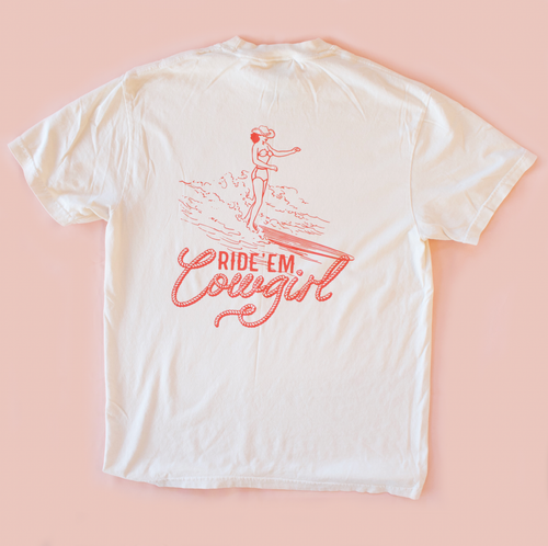 All Swell Surf: Kids Ride 'Em Cowgirl Surf Tee
