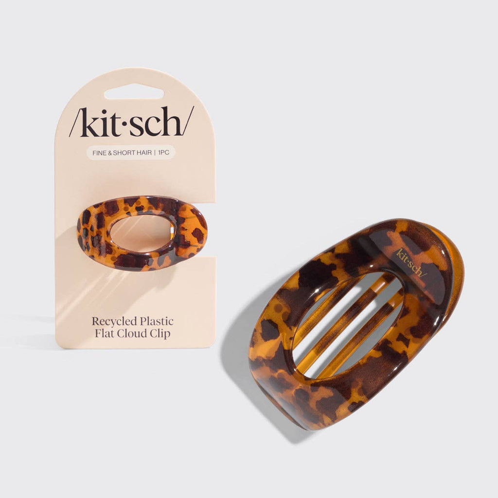 KITSCH: Recycled Plastic Small Flat Cloud Clip - Tort