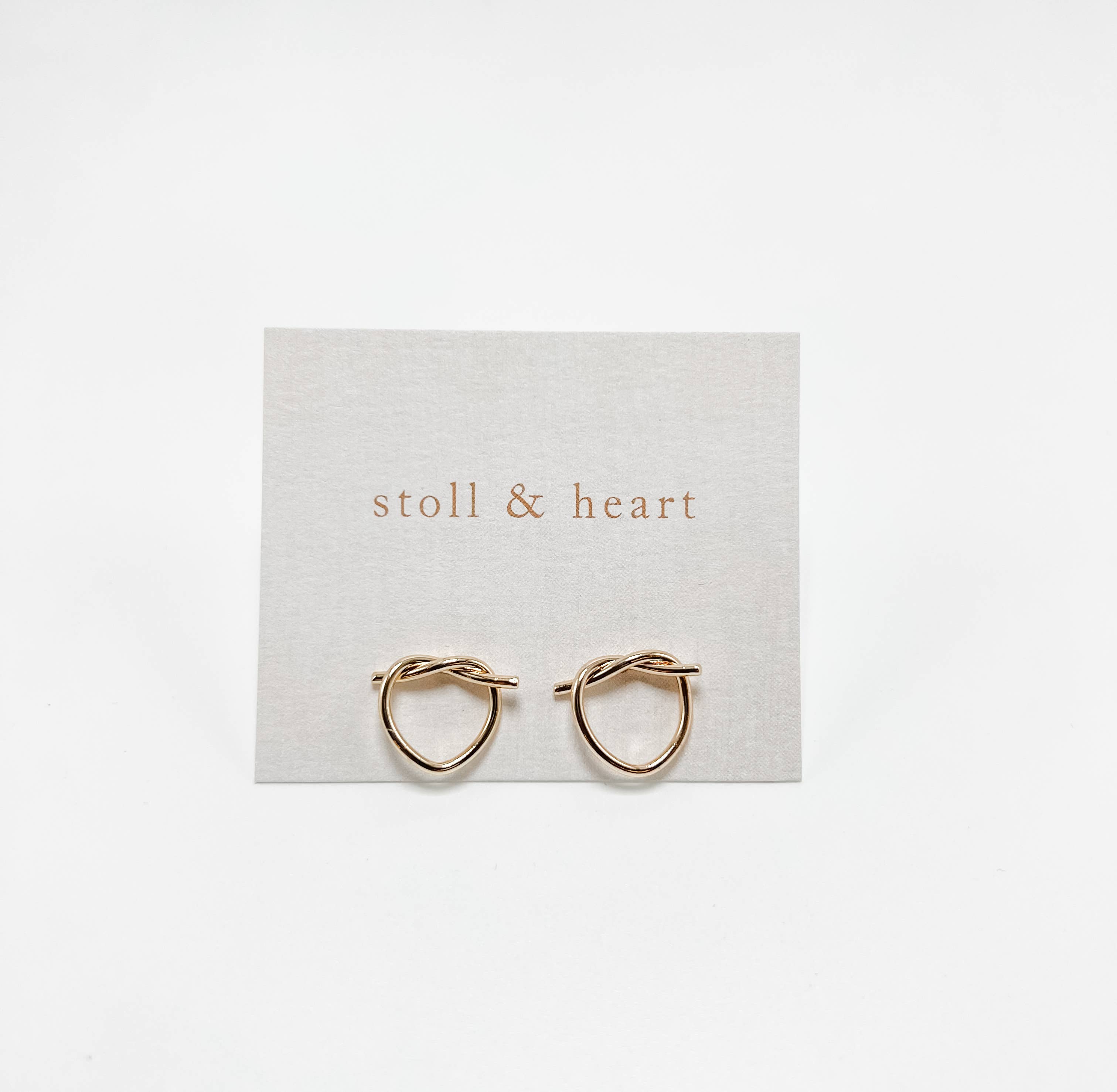 Stoll & Heart Heart Knot Stud Earrings - Gold