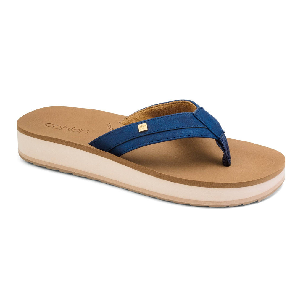 Cobian: Women's Reya Rise Navy Wedge Sandal with Contoured Footbed