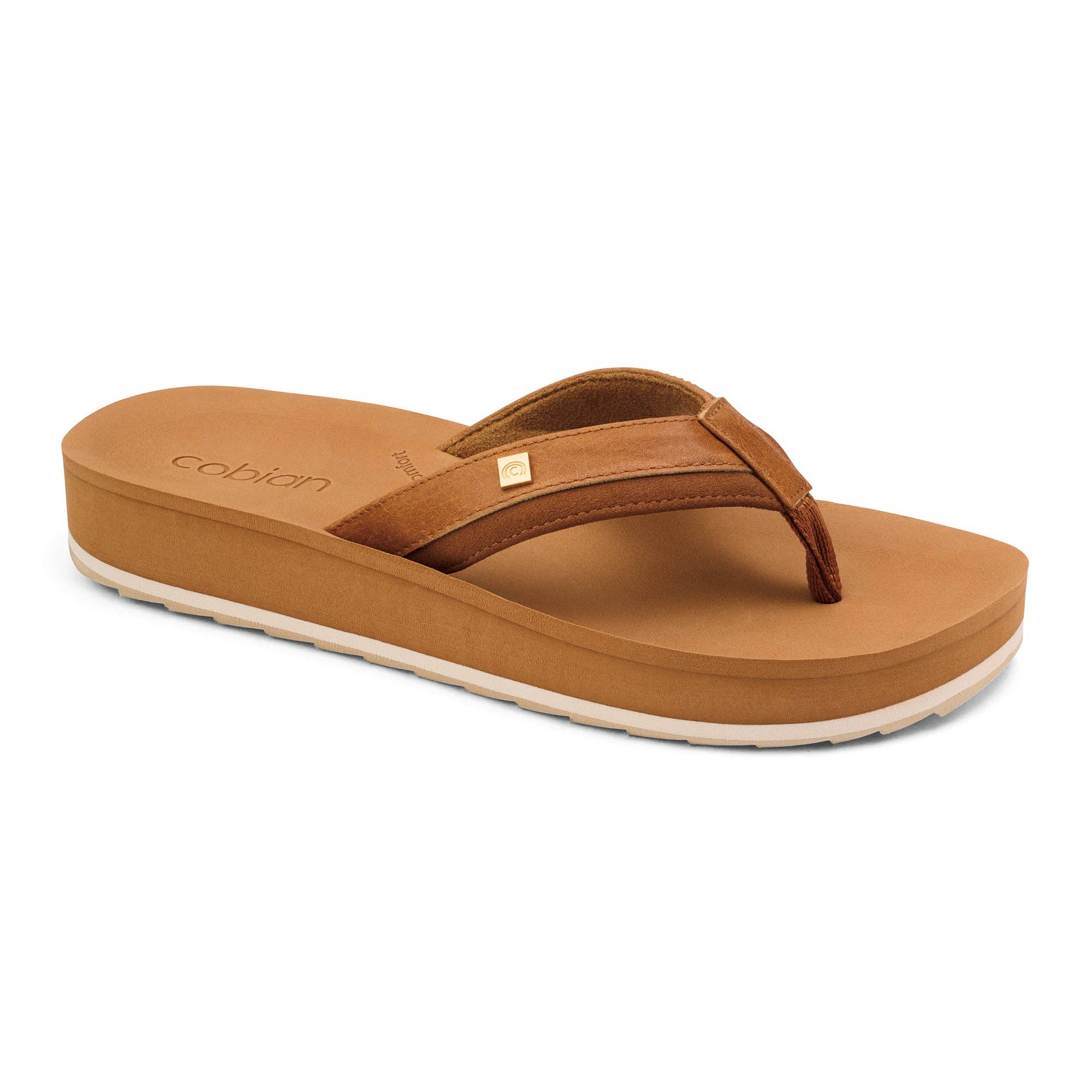 Cobian: Women's Reya Rise Tan Wedge Sandal with Contoured Footbed