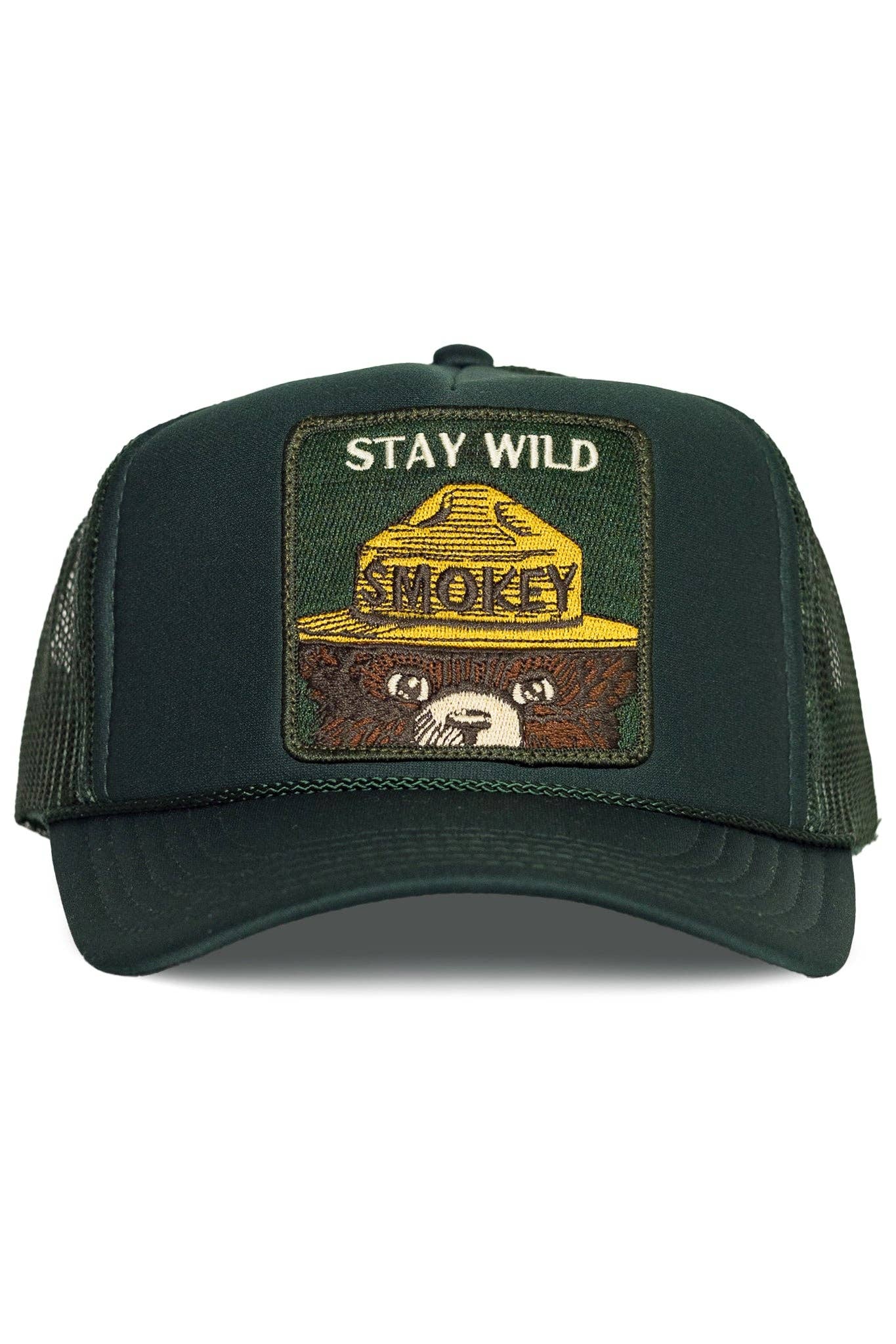 Friday Feelin' Stay Wild Trucker Hat (Deep Green)