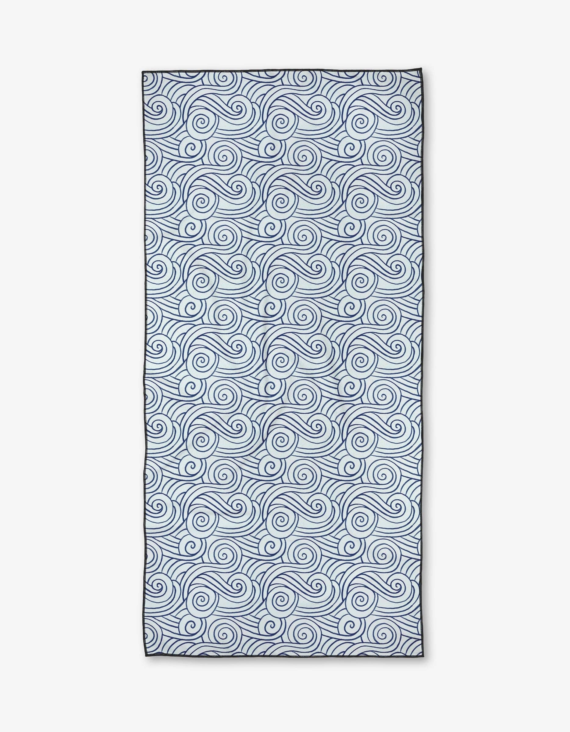 Geometry: Blue Waves Beach Towel