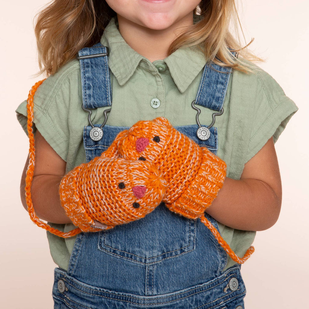 Peppercorn Kids: Knit Chick Mittens - Spiced Orange