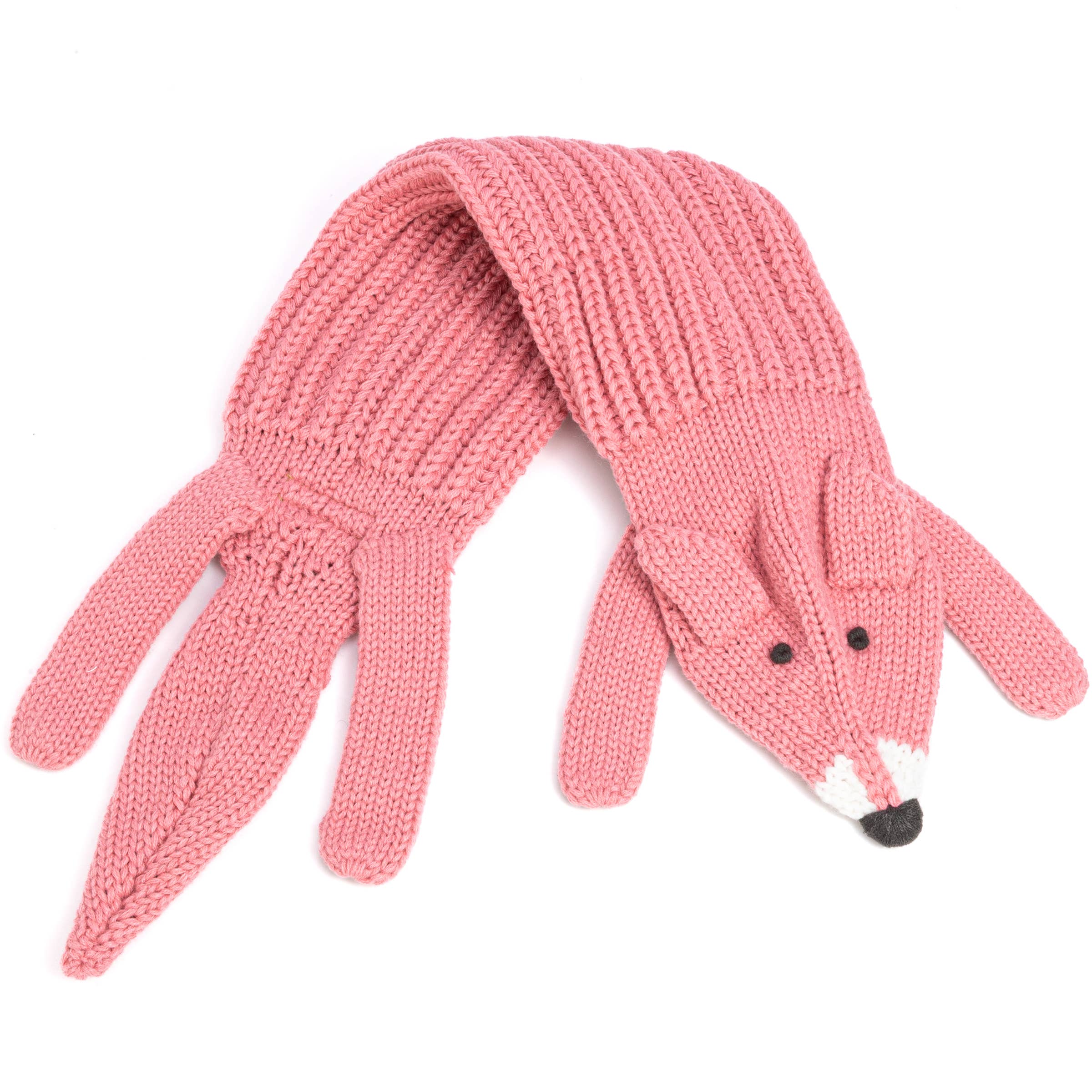 Peppercorn Kids: Knit Fox Scarf - Vintage Rose