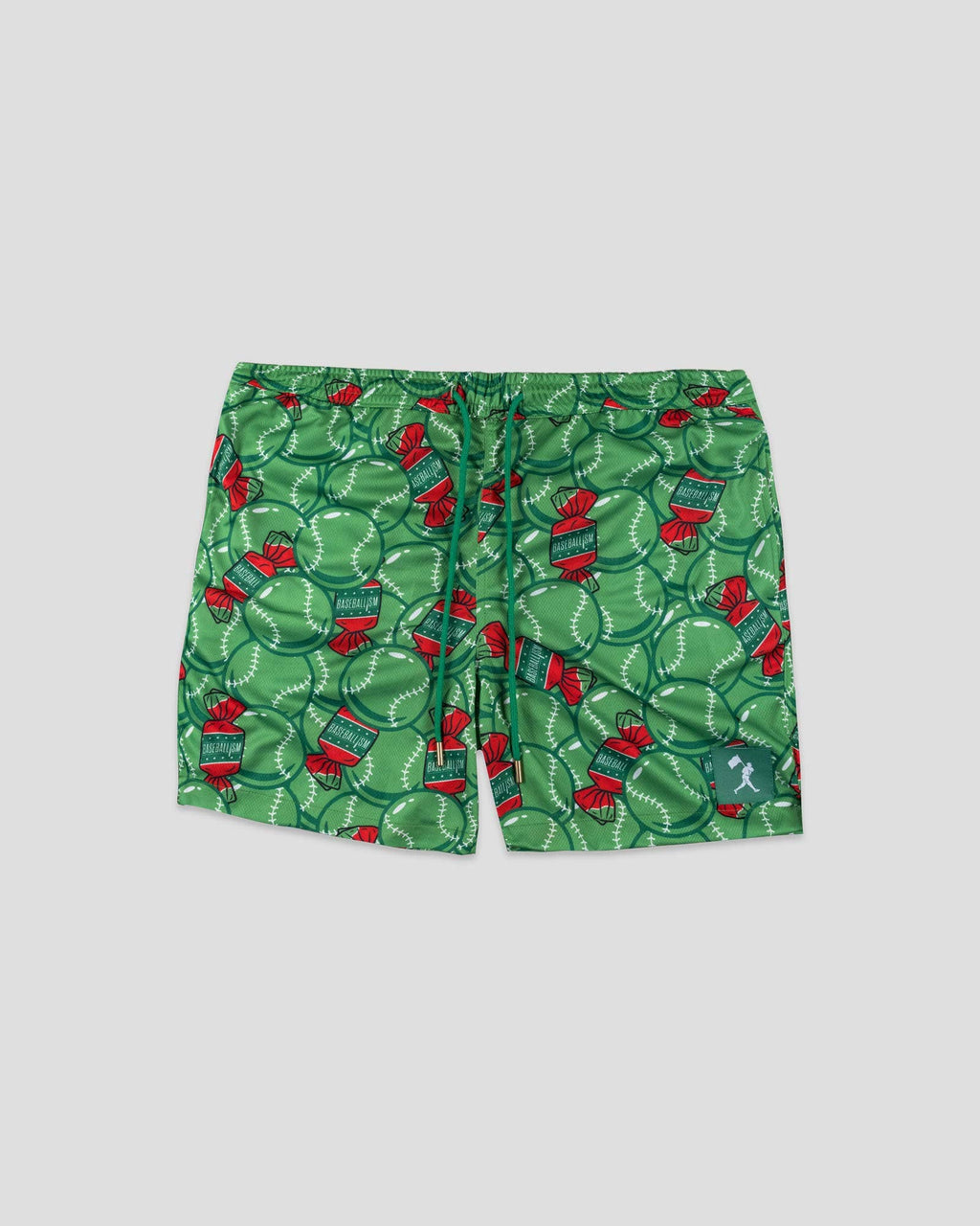Baseballism: Doubles and Bubbles Diamond Air Mesh Shorts (Walk-Off Watermelon) - Youth