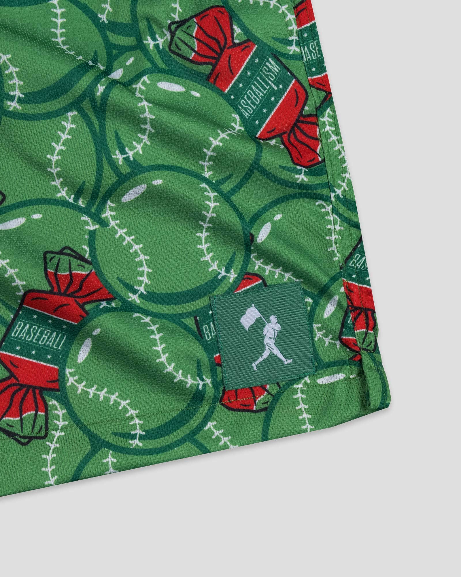 Baseballism: Doubles and Bubbles Diamond Air Mesh Shorts (Walk-Off Watermelon) - Youth