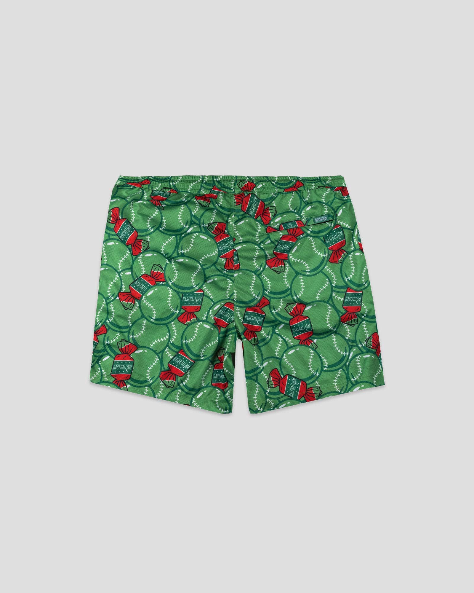 Baseballism: Doubles and Bubbles Diamond Air Mesh Shorts (Walk-Off Watermelon) - Youth