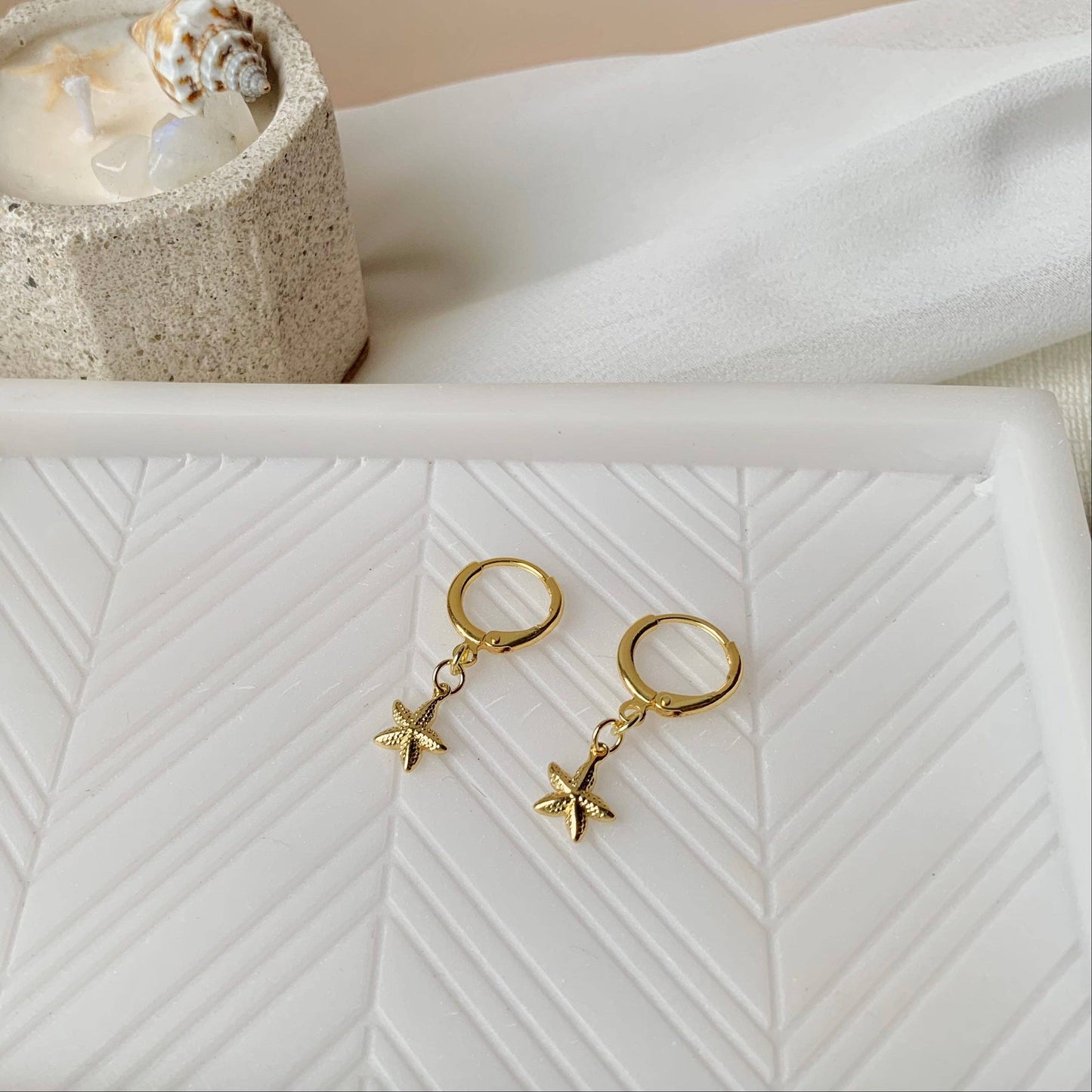 SALT by Sarah Curtis: Starfish Huggie Hoops