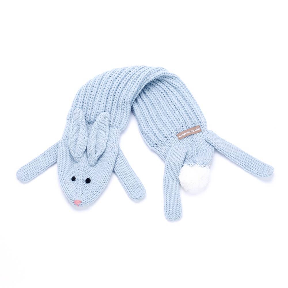 Peppercorn Kids: Knit Bunny Scarf - Sky Blue