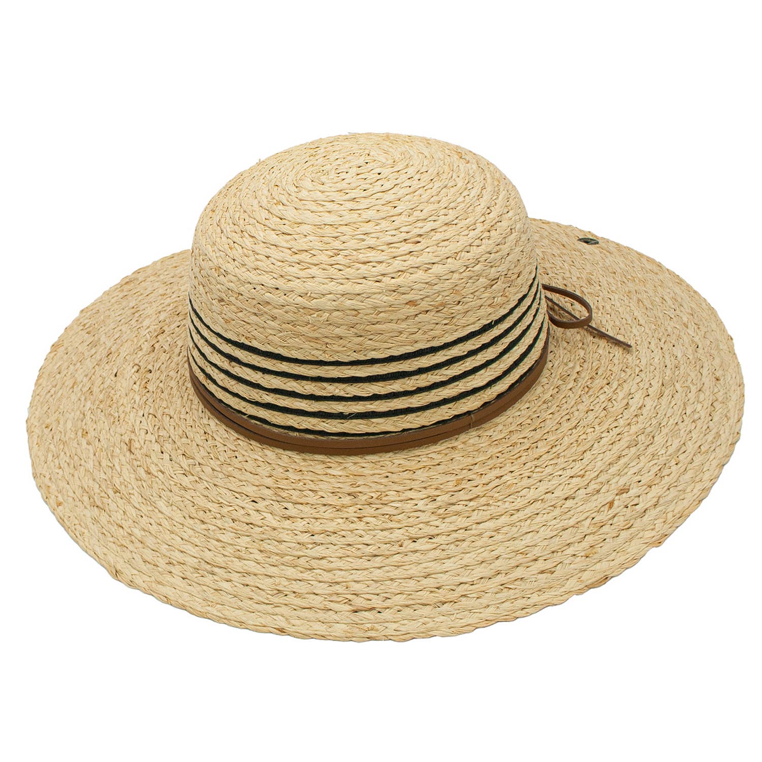 Peter Grimm: Maria Raffia Straw Band Round Wide Brim Beach Resort Hat