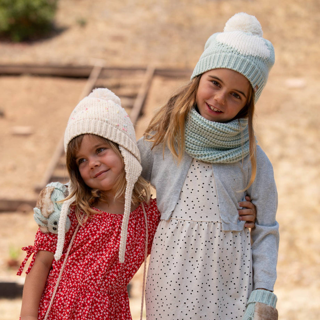 Peppercorn Kids: Knit Bunny Rabbit Mittens - Mint Green