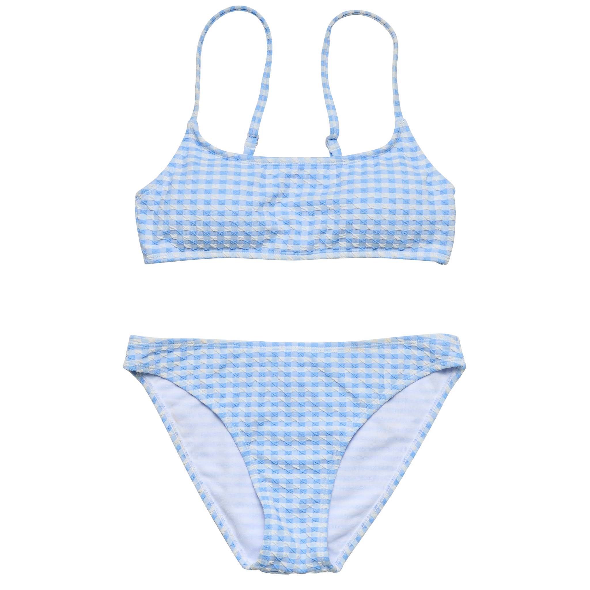 Snapper Rock Swimwear Tween Crop Bikini (Seaside Gingham)