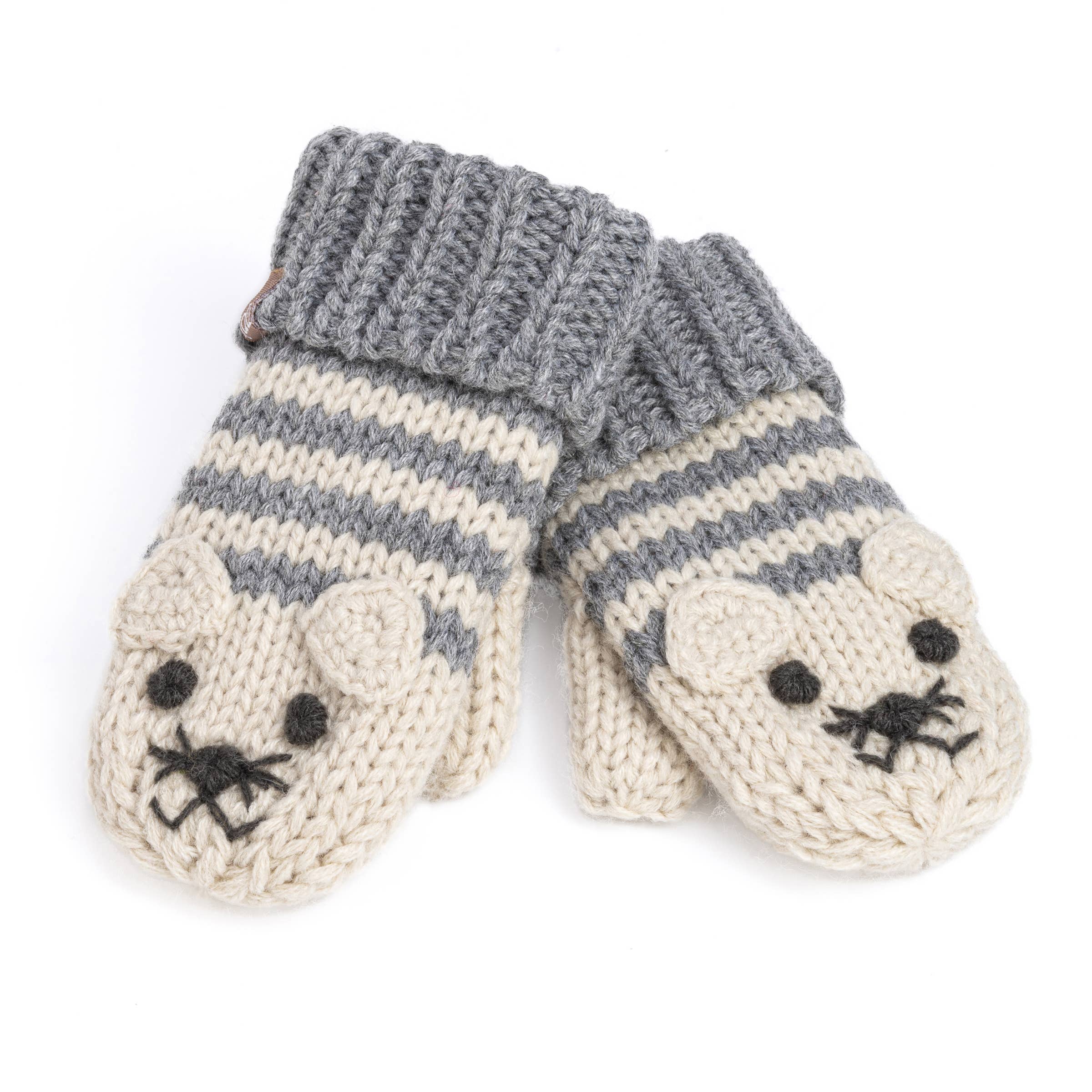 Peppercorn Kids: Knit Cat Mittens - Gray