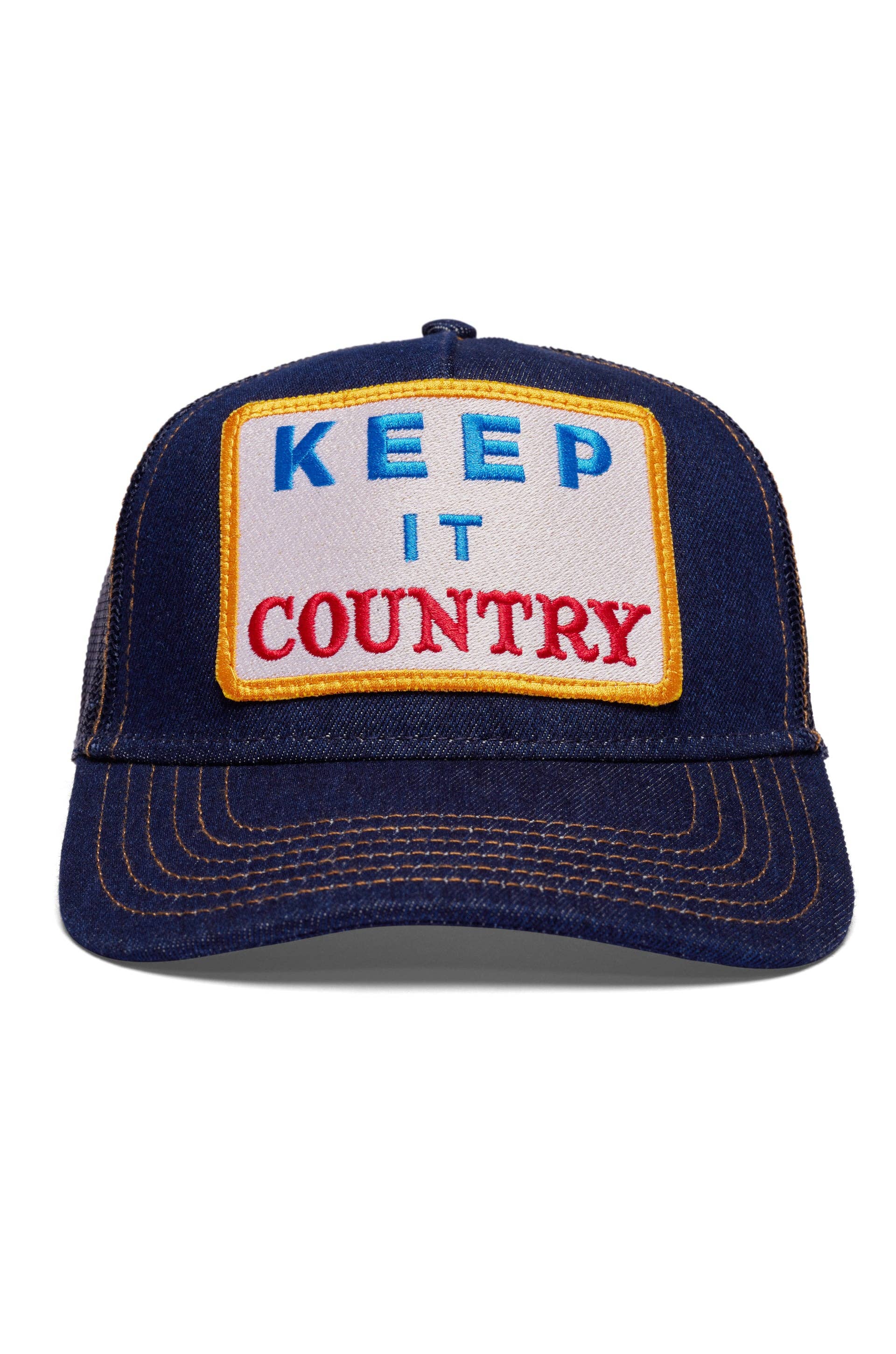 Friday Feelin': Keep It Country Trucker Hat in Denim