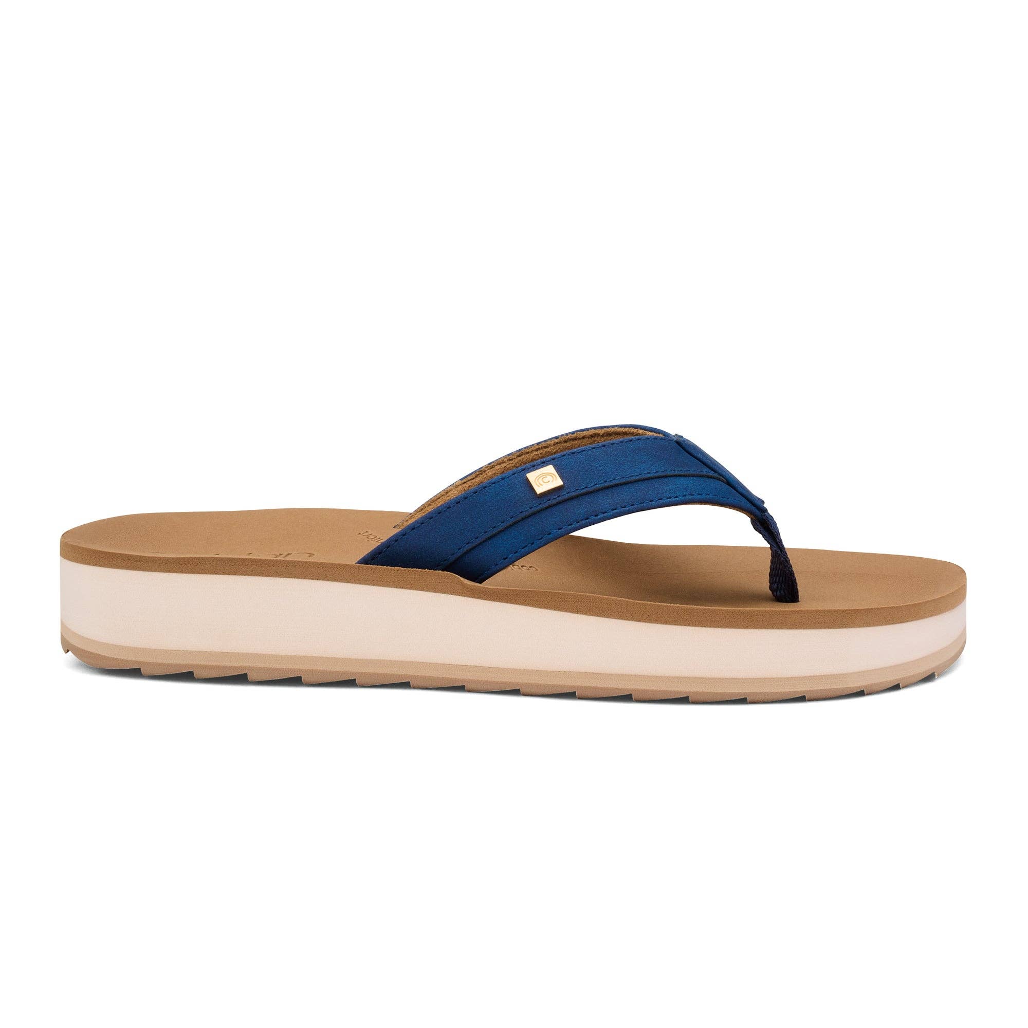 Cobian: Women's Reya Rise Navy Wedge Sandal with Contoured Footbed