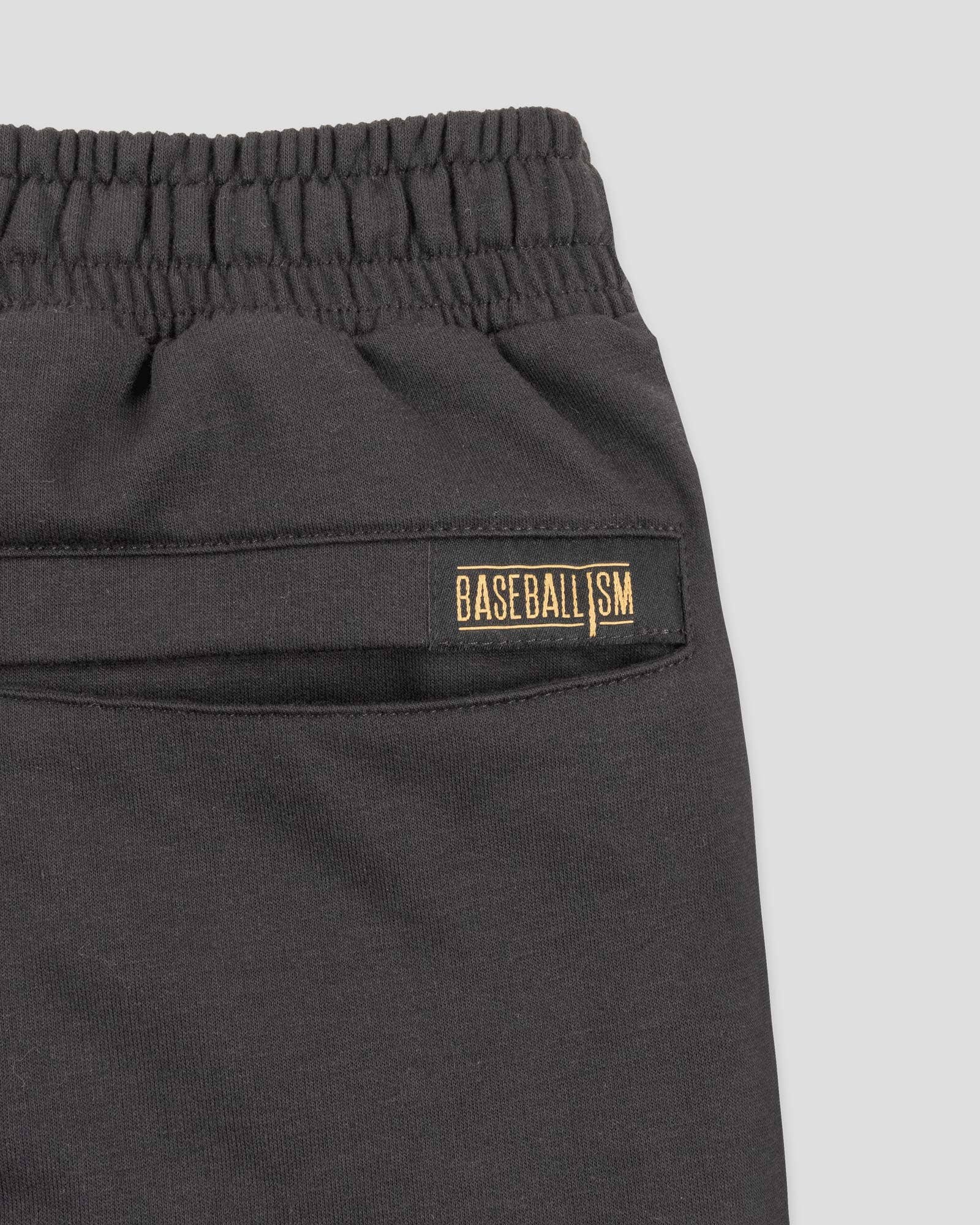 Baseballism: Play Hard Comfort Sweat Shorts (Black) - Youth