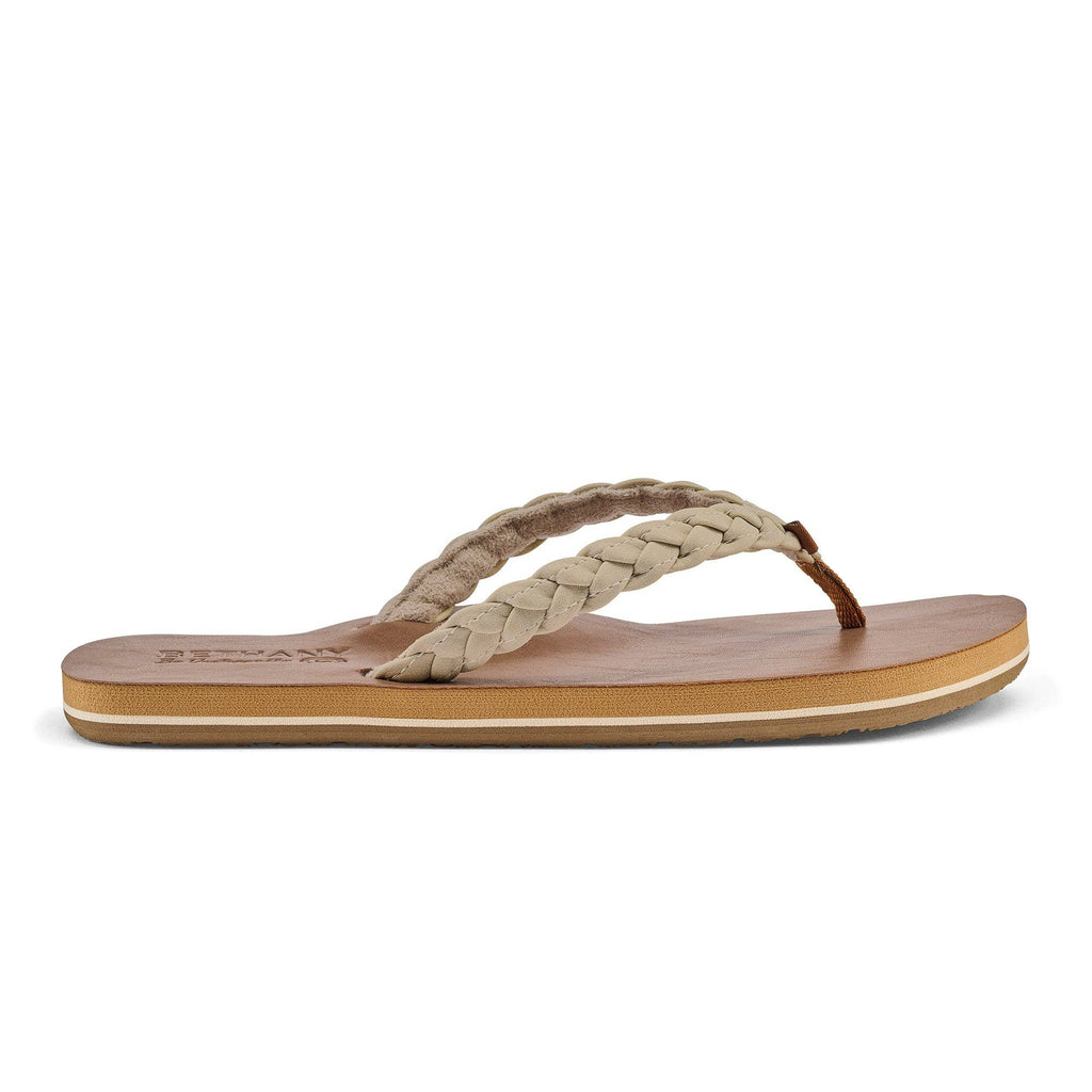 Cobian: Women's Braided Pacifica Casual Surf Style Flip Flop - Cream