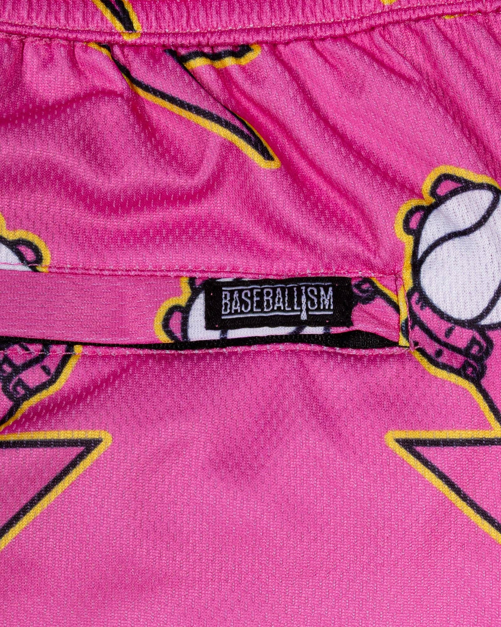 Baseballism: Electric Arms Diamond Air Mesh Shorts (Pink) - Youth