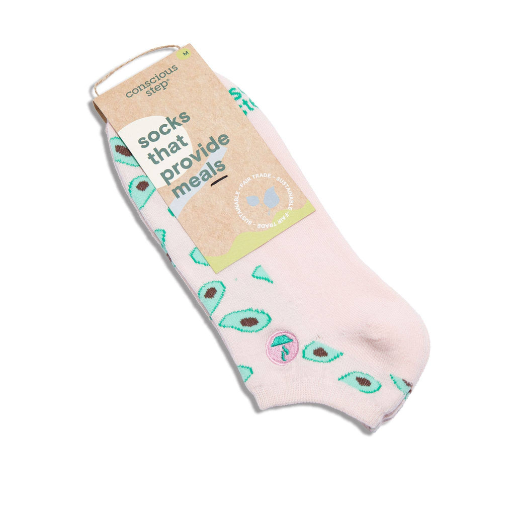 Conscious Step: Ankle Socks that Provide Meals (Pink Avocados)