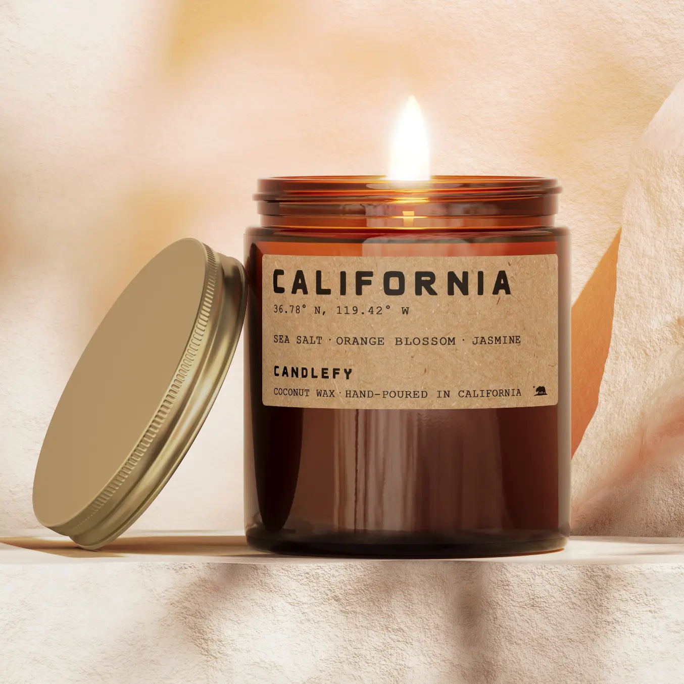 Candlefy California Candle (Sea Salt, Orange Blossom and Jasmine)