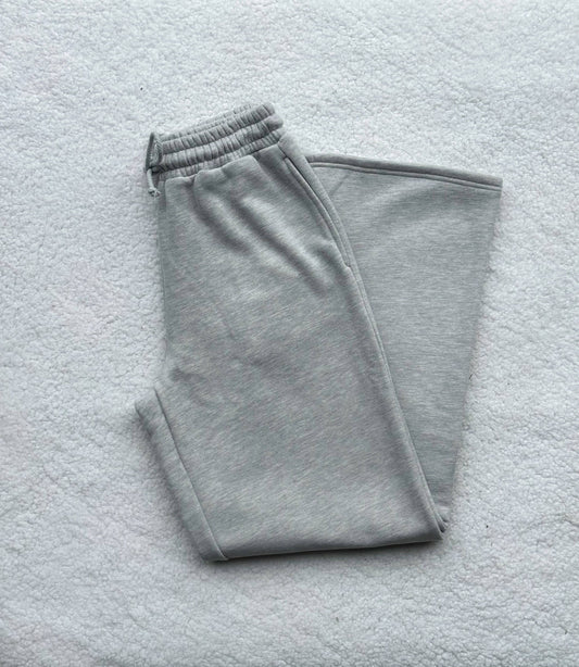 Sunkissed Coconut: Afternoon Grey Basic Blank Flare Sweatpants