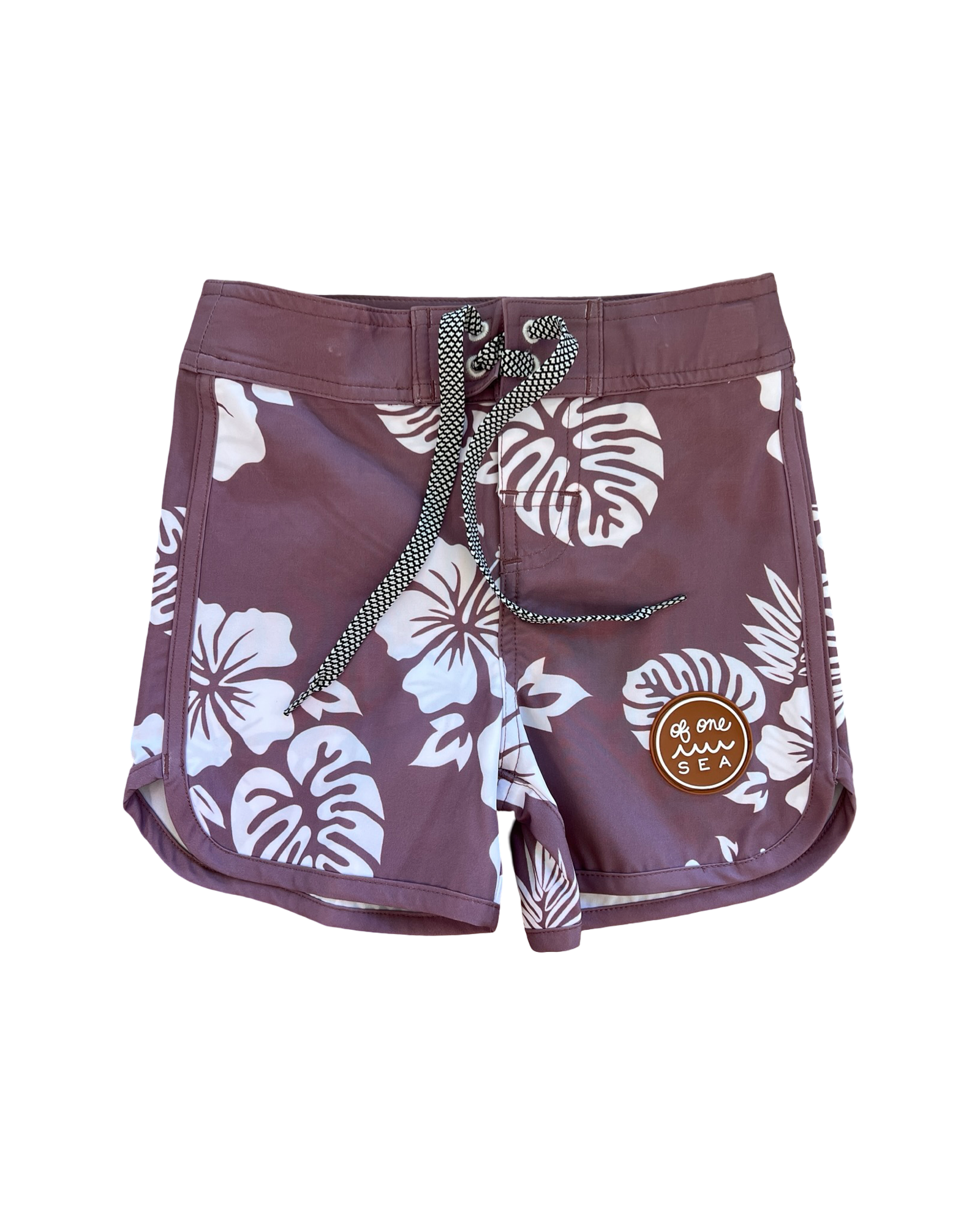Of One Sea Boy's Boardshorts (Las Olitas Dusty Mauve Floral)