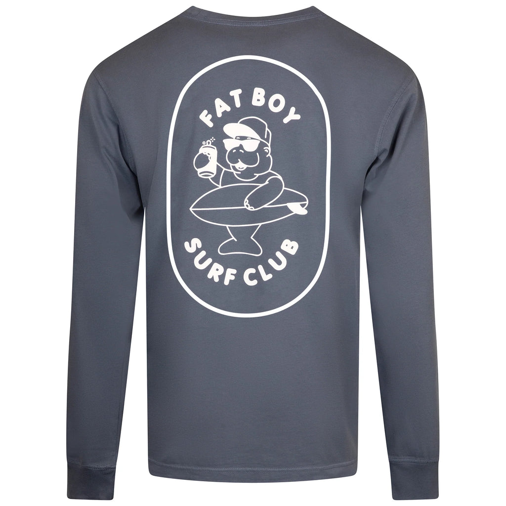 Fat Boy Surf Club: Hose Water Long Sleeve Tee - Saltwater Blue
