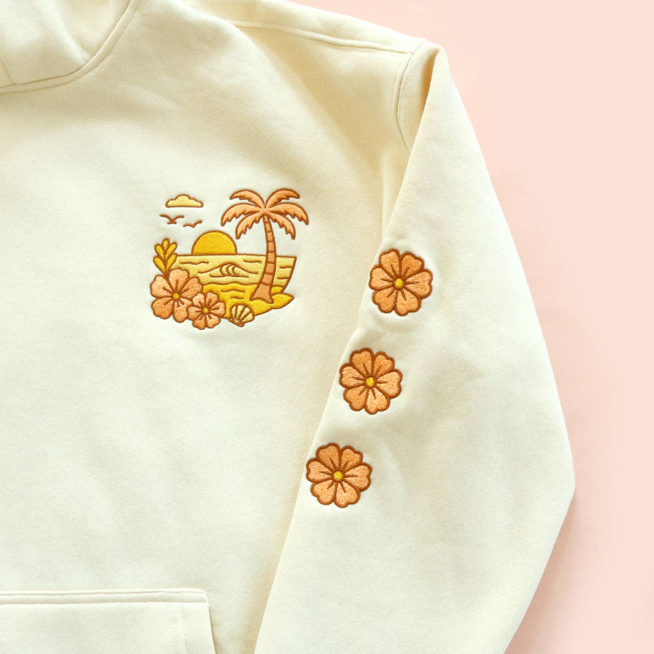 All Swell Surf: Sunset Embroidered Hoodie - Adult