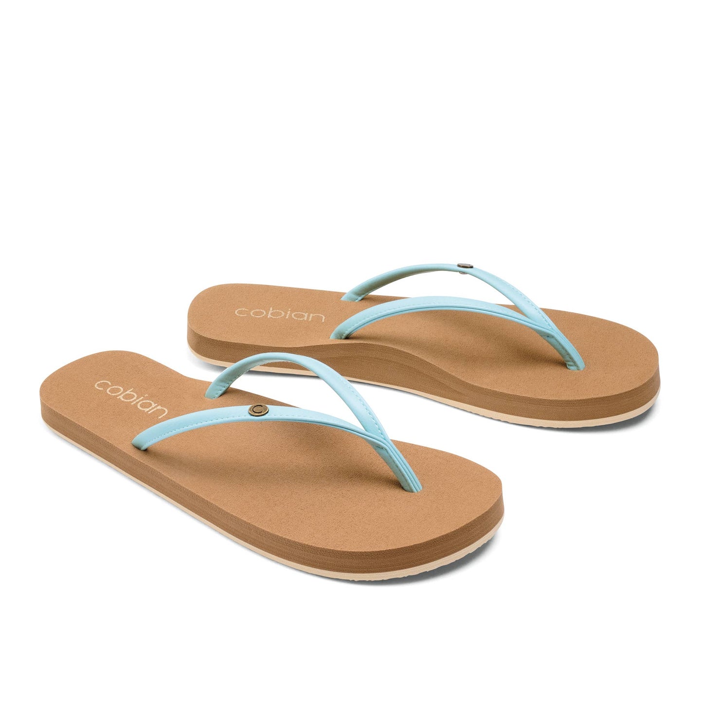 Cobian: Women's Nias Bounce Blue Casual Flip Flop Sandal with Arch Support