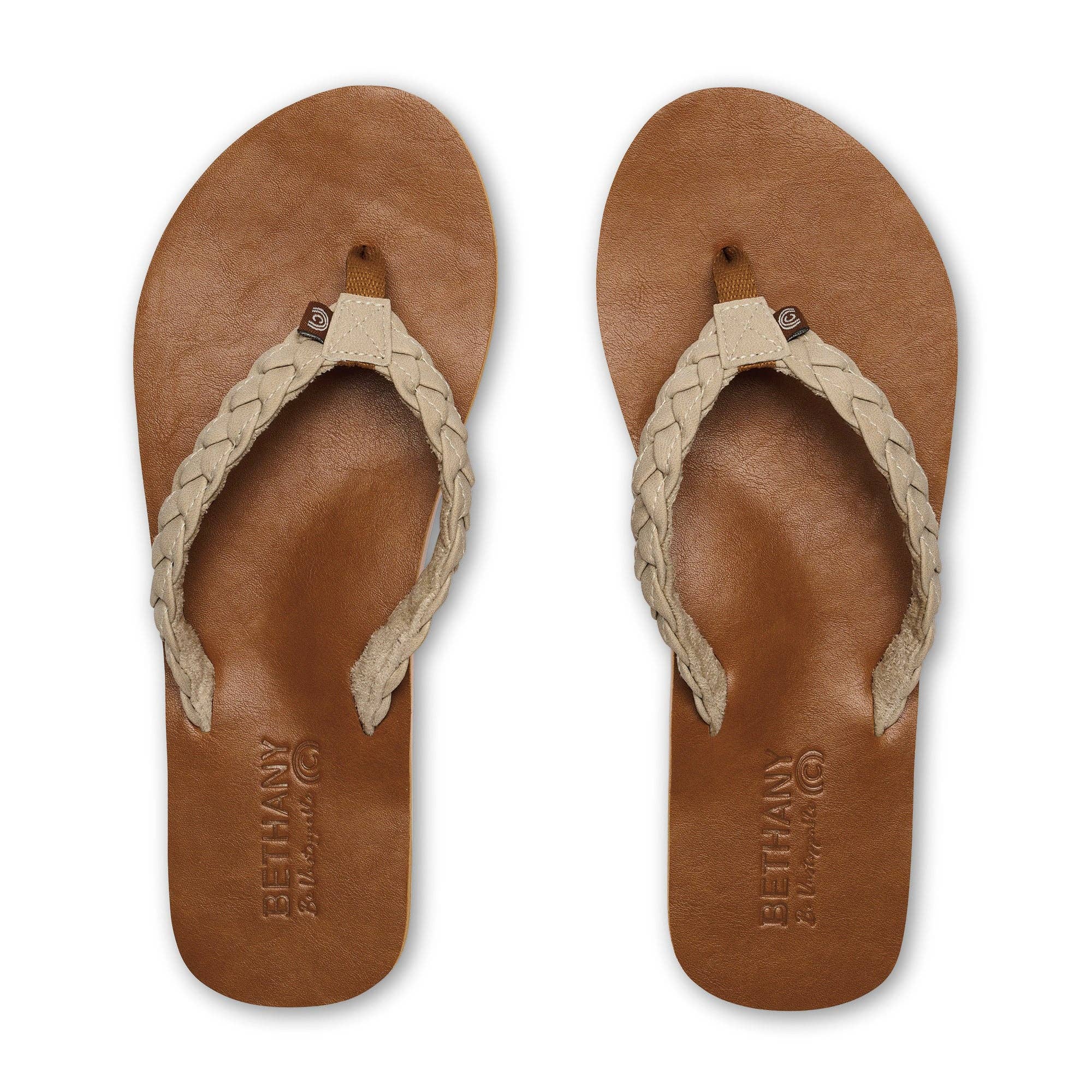 Cobian: Women's Braided Pacifica Casual Surf Style Flip Flop - Cream