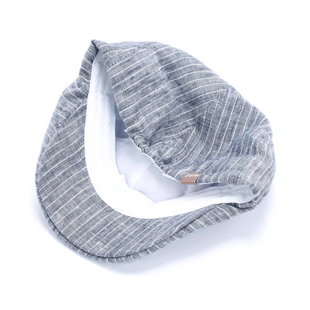 Peppercorn Kids: Vintage Wash Linen Newsboy Cap - Classic Blue