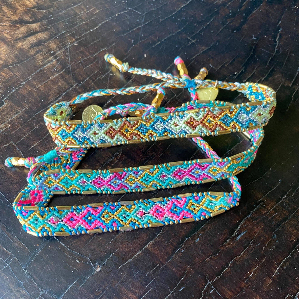 Love Is Project: Bali Metallic Friendship Bracelet - Aqua Starfish